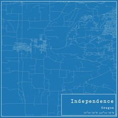 Blueprint US city map of Independence, Oregon.