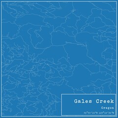 Blueprint US city map of Gales Creek, Oregon.