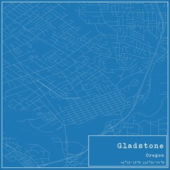 Fototapeta premium Blueprint US city map of Gladstone, Oregon.