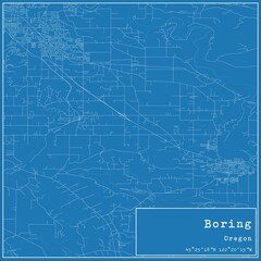Fototapeta premium Blueprint US city map of Boring, Oregon.