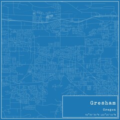 Fototapeta premium Blueprint US city map of Gresham, Oregon.
