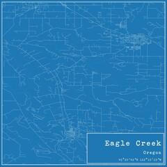 Blueprint US city map of Eagle Creek, Oregon.