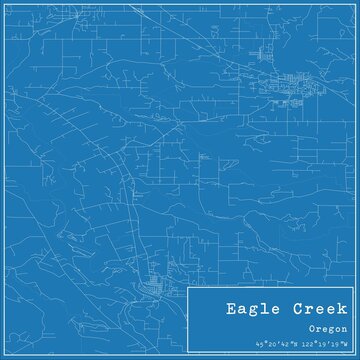 Blueprint US city map of Eagle Creek, Oregon.