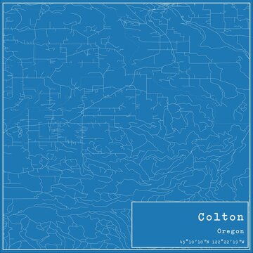Blueprint US city map of Colton, Oregon.