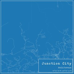 Blueprint US city map of Junction City, California.