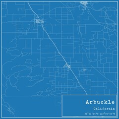 Blueprint US city map of Arbuckle, California.