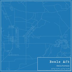 Obraz premium Blueprint US city map of Beale Afb, California.