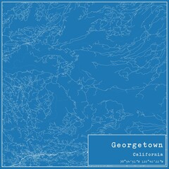 Blueprint US city map of Georgetown, California.