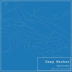 Blueprint US city map of Camp Meeker, California.