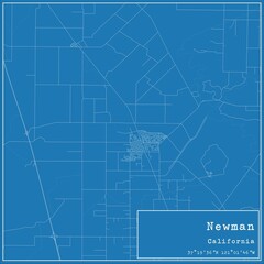 Blueprint US city map of Newman, California. - obrazy, fototapety, plakaty