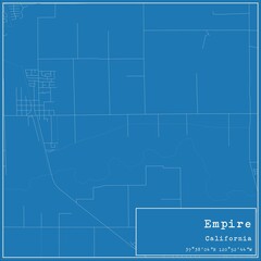 Blueprint US city map of Empire, California.