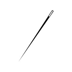 Needle isolated on white background, sewing needle icon flat vector illustration isolated on white background.