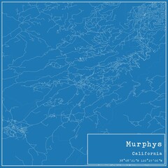 Blueprint US city map of Murphys, California.
