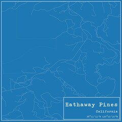 Blueprint US city map of Hathaway Pines, California.
