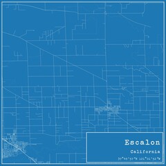 Blueprint US city map of Escalon, California.