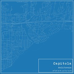 Obraz premium Blueprint US city map of Capitola, California.
