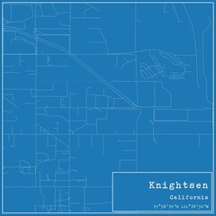Blueprint US city map of Knightsen, California. - obrazy, fototapety, plakaty