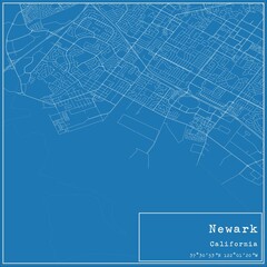 Blueprint US city map of Newark, California. - obrazy, fototapety, plakaty
