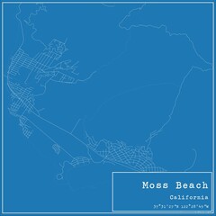 Blueprint US city map of Moss Beach, California.