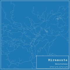 Blueprint US city map of Miramonte, California.