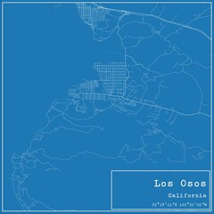 Blueprint US city map of Los Osos, California.