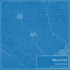 Blueprint US city map of Shafter, California. - obrazy, fototapety, plakaty