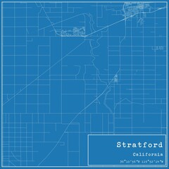 Blueprint US city map of Stratford, California. - obrazy, fototapety, plakaty