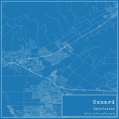 Blueprint US city map of Oxnard, California. - obrazy, fototapety, plakaty