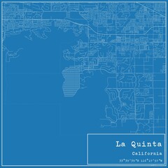 Blueprint US city map of La Quinta, California.