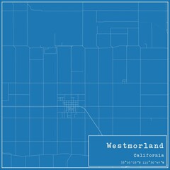 Blueprint US city map of Westmorland, California.