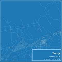 Blueprint US city map of Earp, California.