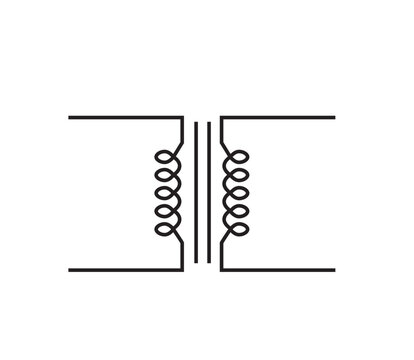 Alternating current and direct current icon vector logo design template