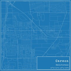Blueprint US city map of Carson, California. - obrazy, fototapety, plakaty