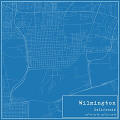Obraz premium Blueprint US city map of Wilmington, California.