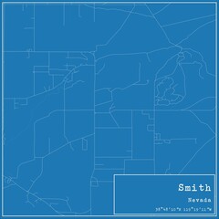 Blueprint US city map of Smith, Nevada.