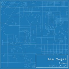 Blueprint US city map of Las Vegas, Nevada.