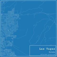 Fototapeta na wymiar Blueprint US city map of Las Vegas, Nevada.
