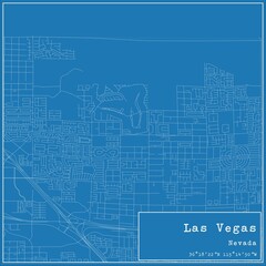 Obraz premium Blueprint US city map of Las Vegas, Nevada.