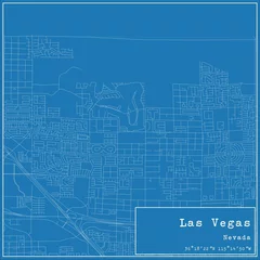 Foto op Aluminium Blueprint US city map of Las Vegas, Nevada. © Rezona