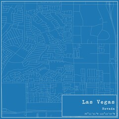Blueprint US city map of Las Vegas, Nevada.