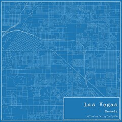 Blueprint US city map of Las Vegas, Nevada.