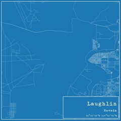Blueprint US city map of Laughlin, Nevada.