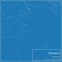 Blueprint US city map of Oatman, Arizona.