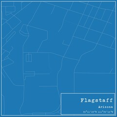 Blueprint US city map of Flagstaff, Arizona.