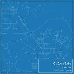 Fototapeta premium Blueprint US city map of Chloride, Arizona.