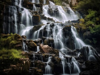 Cascading Waterfall Symphony - AI Generated