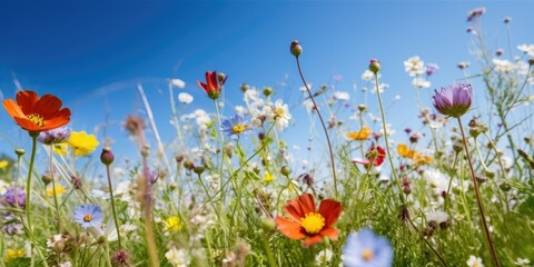 Fototapeta na wymiar Wildflower Spring Serenade - AI Generated