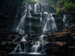 Cascading Waterfall Symphony - AI Generated