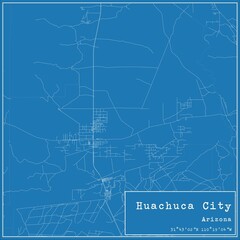 Fototapeta premium Blueprint US city map of Huachuca City, Arizona.