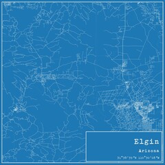 Blueprint US city map of Elgin, Arizona.